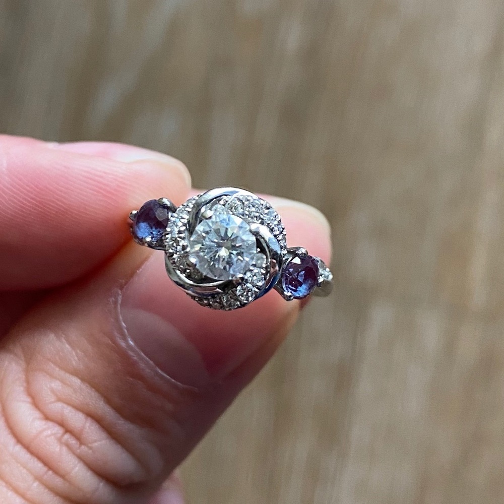 This is a custom Vera Wang wedding ring.